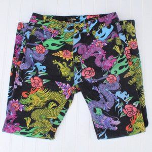 JADED LONDON Dragon Flowers Tattoo Skinny Jeans